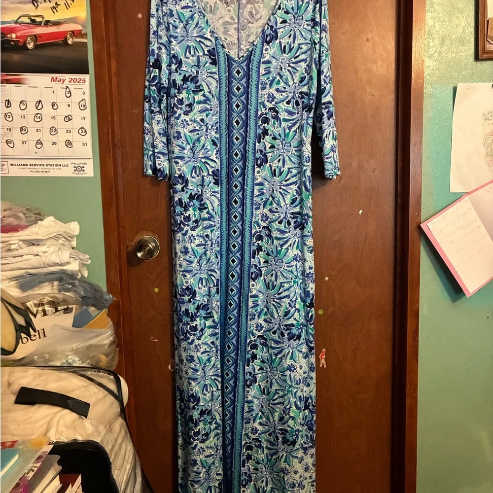 Lilly Pulitzer Blue and Green Maxi Dress NWOT - Picture 15 of 16